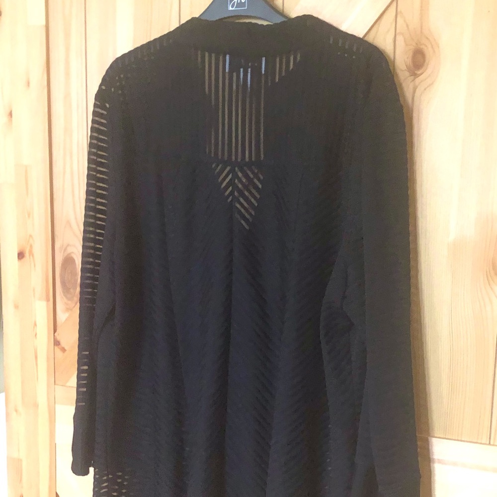 Joseph Ribkoff semi sheer black jacket/cover up.